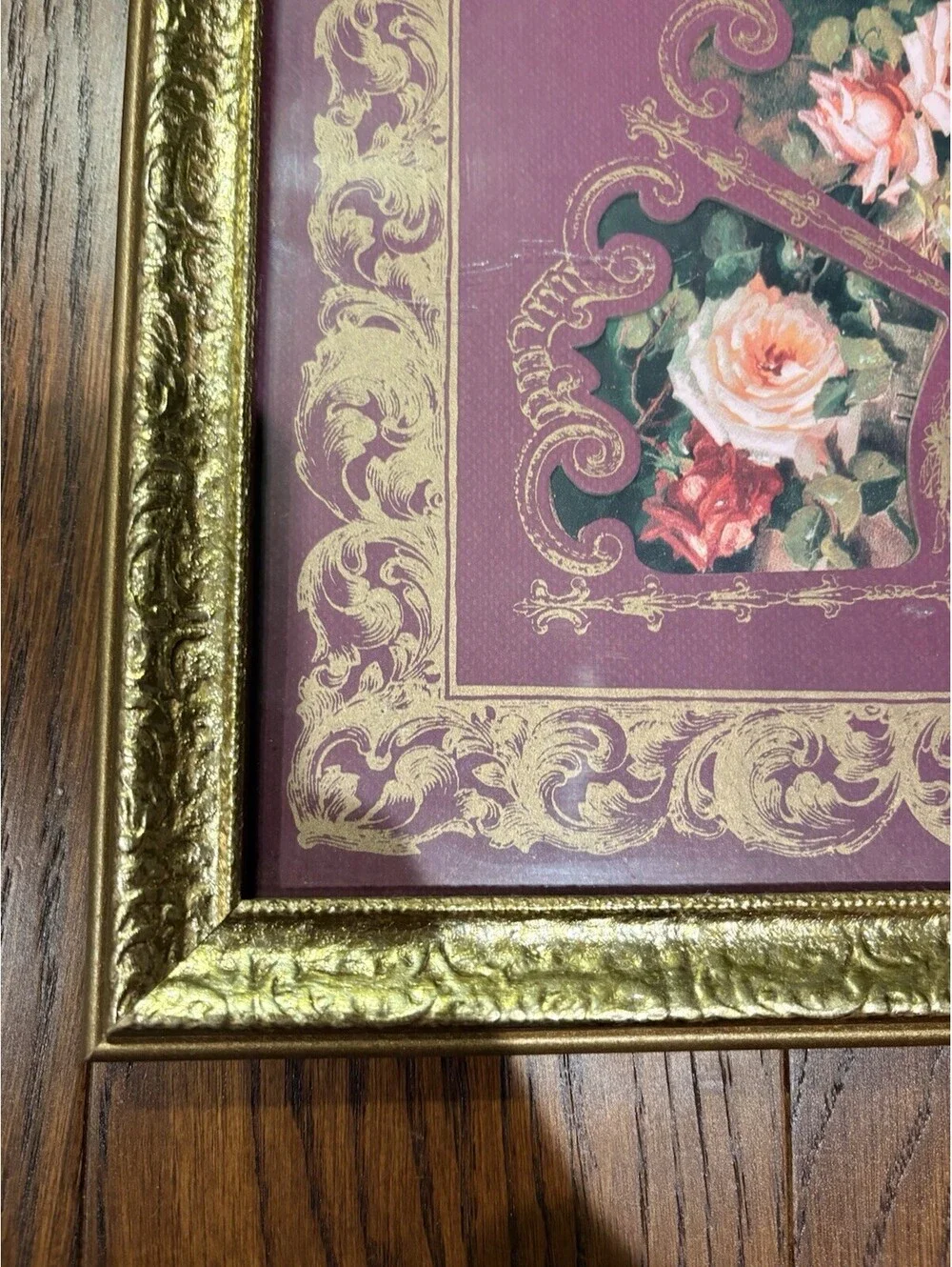Home Interior beautiful Fan with pink roses frame 13.5